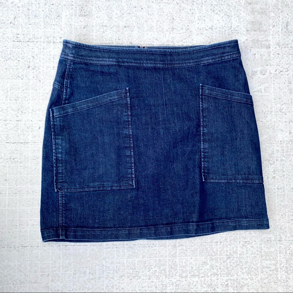 Loft mini Denim Jean Skirt 12 blue